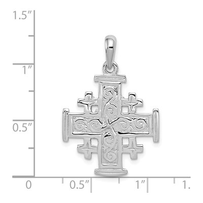 14K White Gold Jerusalem Cross Pendant – view 4