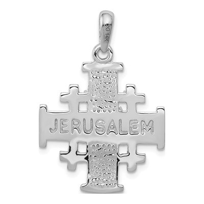 14K White Gold Jerusalem Cross Pendant – view 5