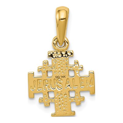 14K Yellow Gold Jerusalem Cross Pendant – view 5