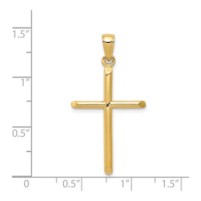 14K Yellow Gold Tube Cross Pendant – view 4