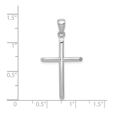 14K White Gold Tube Cross Pendant – view 5