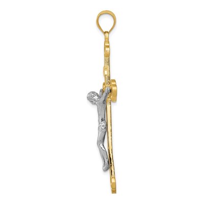 14K Two-Tone Gold INRI Crucifix Pendant – view 3