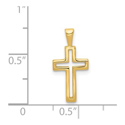 14K Yellow Gold Cut-Out Cross Pendant – view 4