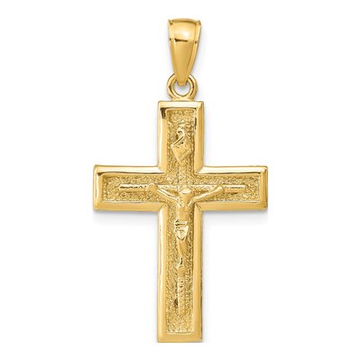 14K Yellow Gold Crucifix Pendant