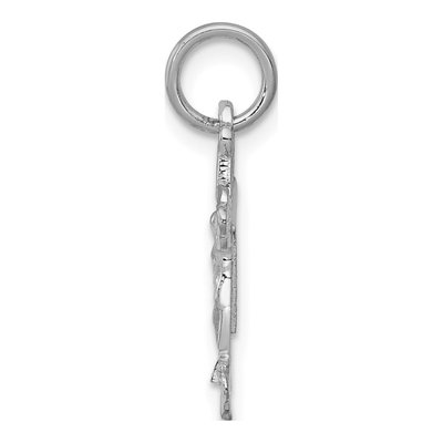14K White Gold Diamond-Cut Crucifix Charm – view 3