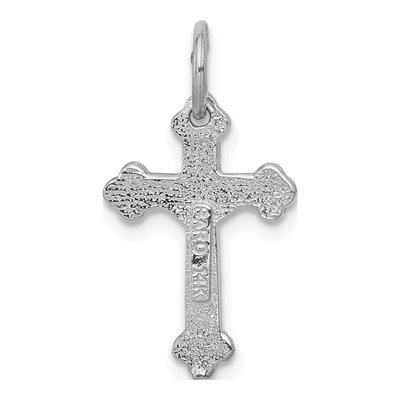 14K White Gold Diamond-Cut Crucifix Charm – view 5