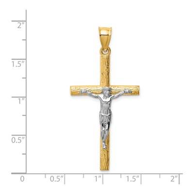 14K Two-Tone Gold Crucifix Pendant – view 4