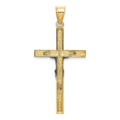 14K Two-Tone Gold Crucifix Pendant – view 5