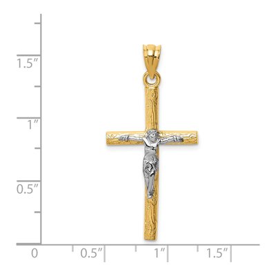 14K Two-Tone Gold Crucifix Pendant – view 4