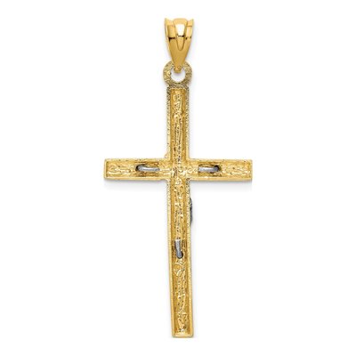 14K Two-Tone Gold Crucifix Pendant – view 5