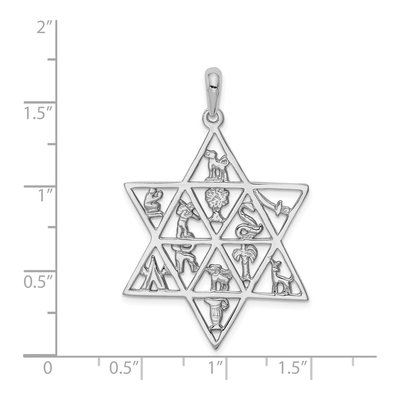 14K White Gold Tribes Star of David Pendant – view 4