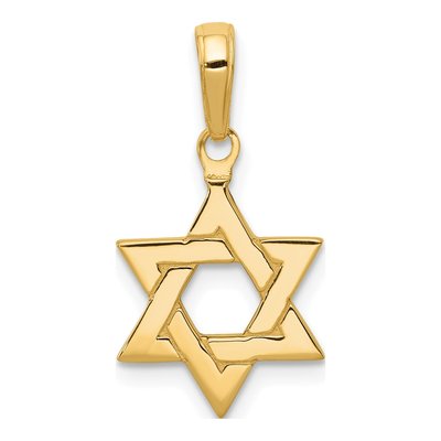 14K Yellow Gold Star of David Pendant