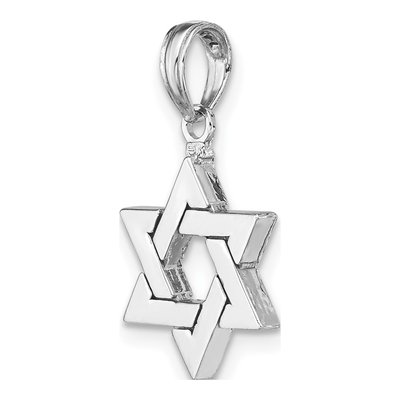 14K White Gold Star of David Pendant – view 5