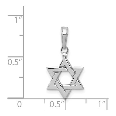 14K White Gold Star of David Pendant – view 6