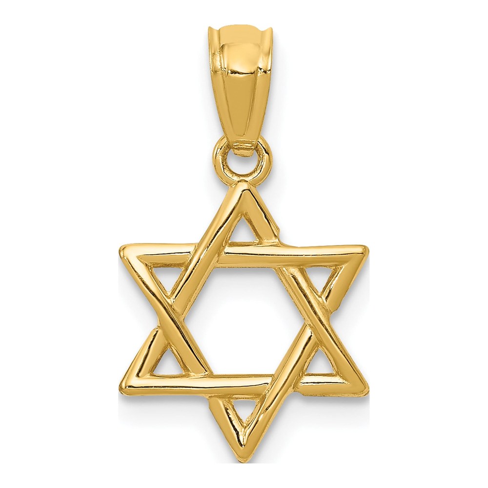 14K Yellow Gold Star of David Pendant