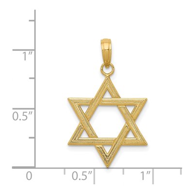 14K Yellow Gold Star of David Pendant – view 4
