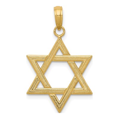 14K Yellow Gold Star of David Pendant