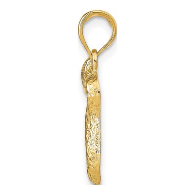 14K Yellow Gold Textured Chai Pendant – view 3