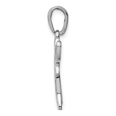 14K White Gold Mesh Chai Pendant – view 3
