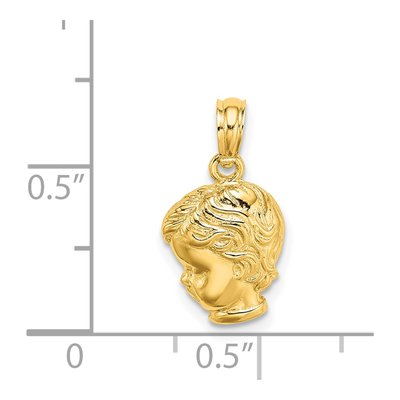 14K Yellow Gold Boy Head Pendant – view 5