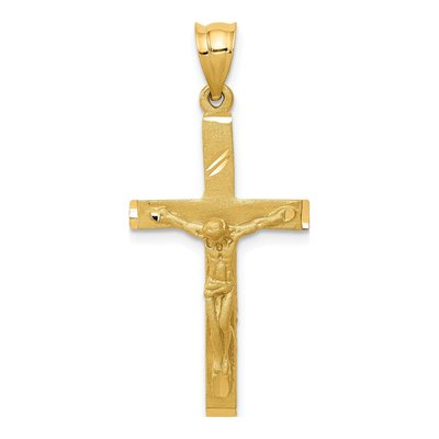14K Yellow Gold Crucifix Pendant