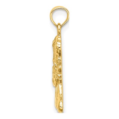 14K Yellow Gold Praying Girl Pendant – view 3