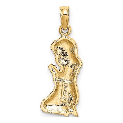 14K Yellow Gold Praying Girl Pendant – view 4
