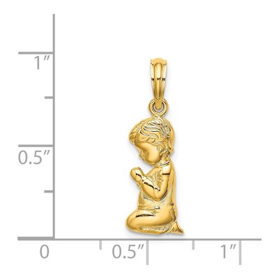 14K Yellow Gold Praying Boy Pendant – view 5