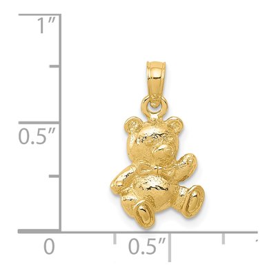 14K Yellow Gold Teddy Bear Pendant – view 4