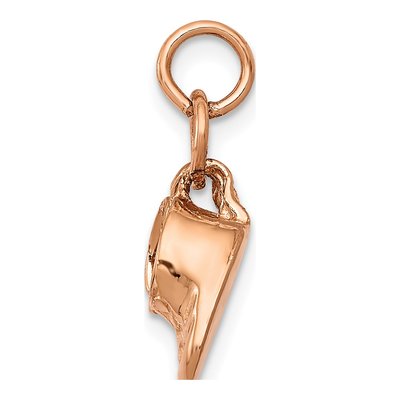 14K Rose Gold 3-D Baby Shoes Pendant – view 3