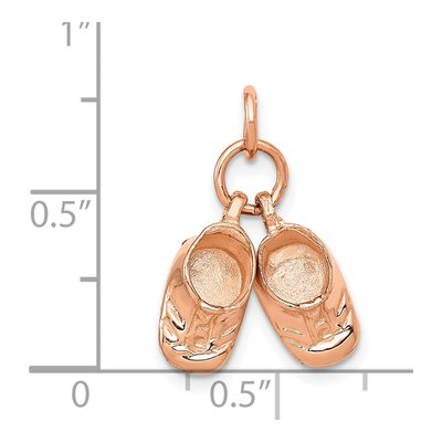 14K Rose Gold 3-D Baby Shoes Pendant – view 4