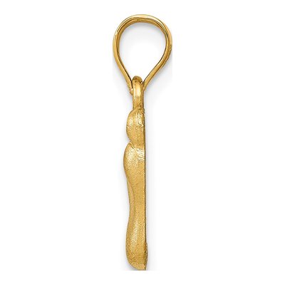 14K Yellow Gold Diamond-Cut Foot Pendant – view 3