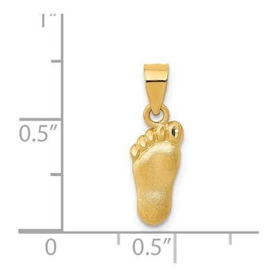 14K Yellow Gold Diamond-Cut Foot Pendant – view 4