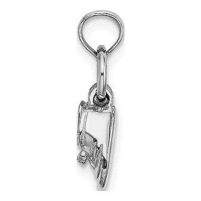 14K White Gold 3-D Baby Shoes Pendant – view 3