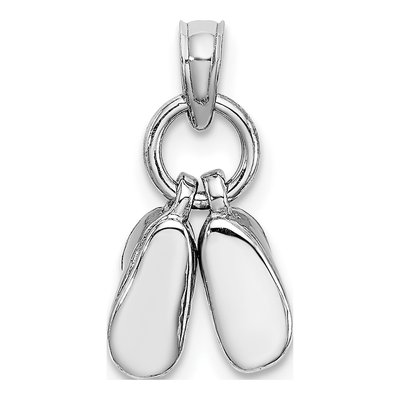 14K White Gold 3-D Baby Shoes Pendant – view 4
