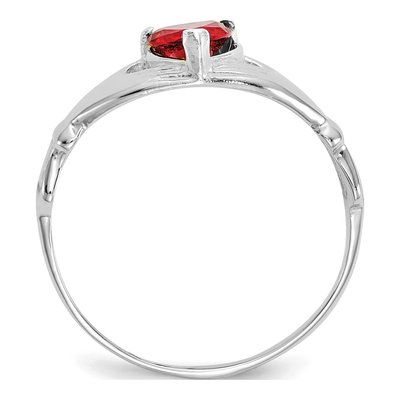 14K White Gold CZ Claddagh Heart Ring – view 2