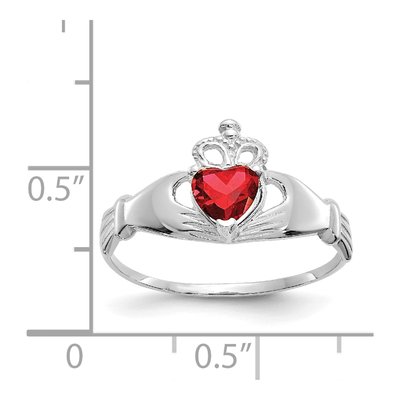 14K White Gold CZ Claddagh Heart Ring – view 3