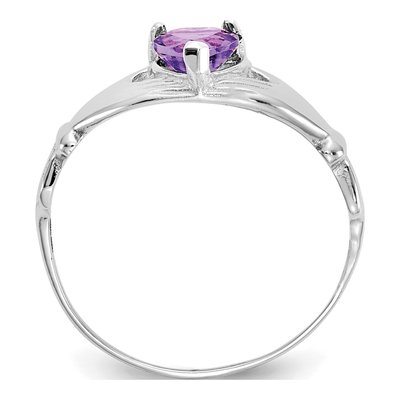 14K White Gold CZ Claddagh Heart Ring – view 2