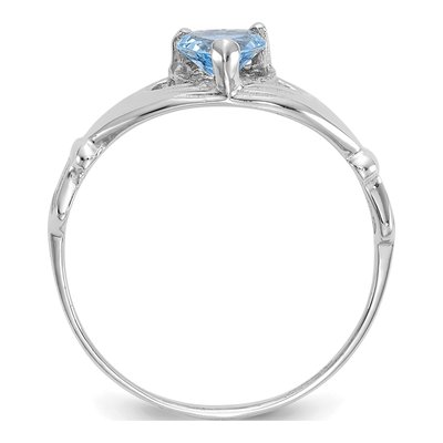 14K White Gold CZ Claddagh Heart Ring – view 2