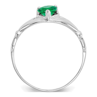 14K White Gold CZ Claddagh Heart Ring – view 2