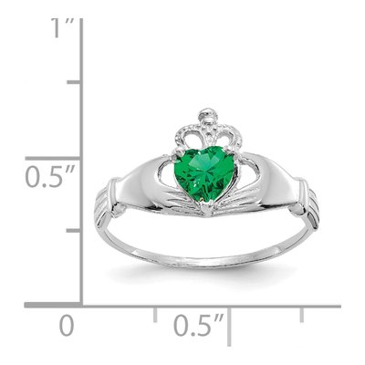 14K White Gold CZ Claddagh Heart Ring – view 3