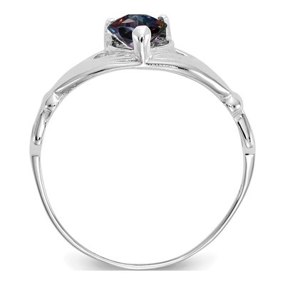 14K White Gold CZ Claddagh Heart Birthstone Ring – view 2