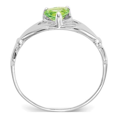 14K White Gold CZ Claddagh Heart Ring – view 2
