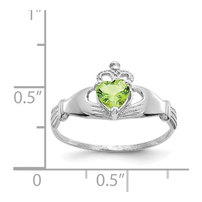 14K White Gold CZ Claddagh Heart Ring – view 3