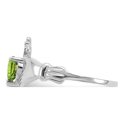 14K White Gold CZ Claddagh Heart Ring – view 4