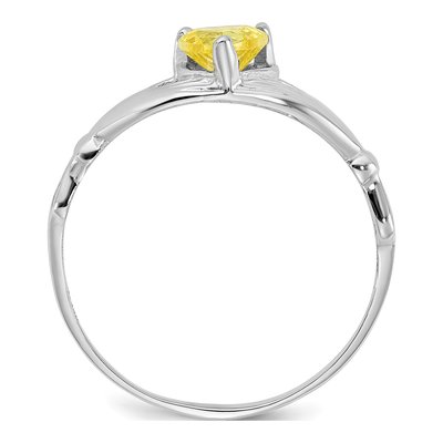 14K White Gold CZ Claddagh Heart Ring – view 2