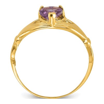 14K Yellow Gold CZ Claddagh Heart Ring – view 2