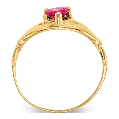 14K Yellow Gold CZ Claddagh Heart Ring – view 2