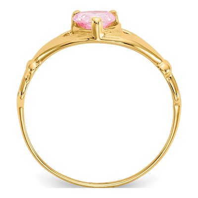 14K Yellow Gold CZ Claddagh Heart Ring – view 2