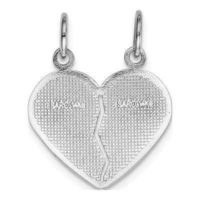 14K White Gold Daughter-Mom Break-Apart Heart Charm – view 4